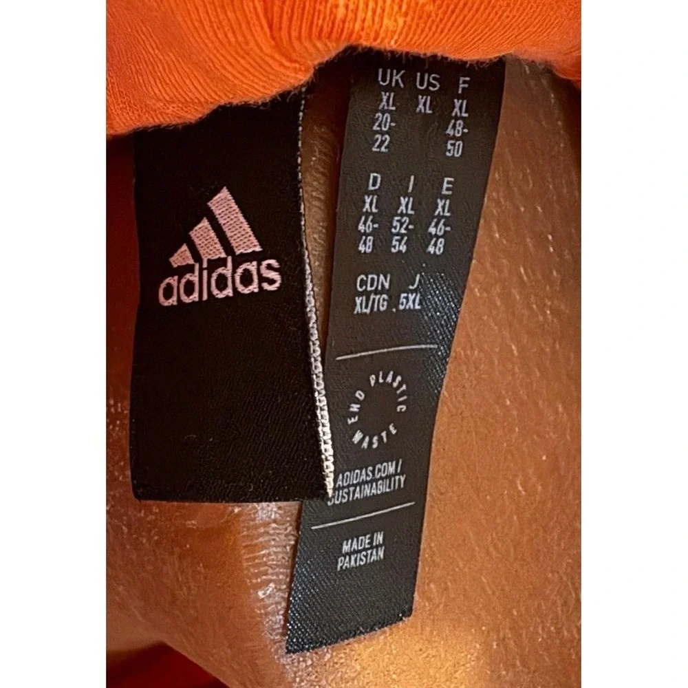 Adidas Mens Orange Hoodie Sweatshirt Pullover Hooded Casual Sportswear Size‎ XL
